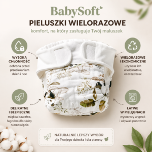BabySoft™ – Pieluszki Wielorazowe | Oddychające, Miękkie 2 szt.