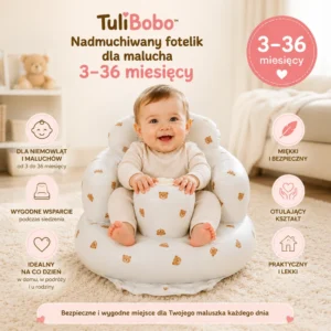 TuliBobo™ – nadmuchiwany fotelik dla dziecka 3–36 miesięcy